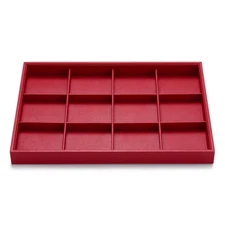 Oirlv Gorgeous Red Leather Jewelry Tray 12 Grid Jewelry Drawer Organizer Brac...