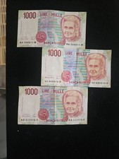 1990 ITALIA 1000 LIRE × 5 Circulated Banknote. #596