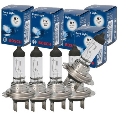 5x Original BOSCH Pure Light Glühlampe Halogen H7 12V 55W PX26D Glühbirne PKW