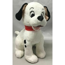Disney Store 14" Sitting White  Black Spotted Dalmatian Puppy Dog w/ Red Collar