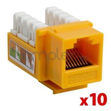 10 pack Cat5E Keystone Jack Punch Down RJ45 CAT5 Yellow
