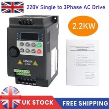 VFD Frequency Speed Controller 2.2KW 220V Single to 3 Phase Motor Inverter Drive