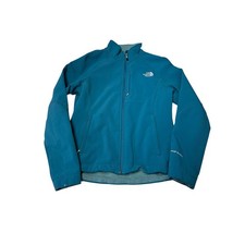 The North Face Womens Apex Softshell Jacket Teal Blue Full Zip Fleece Lined M