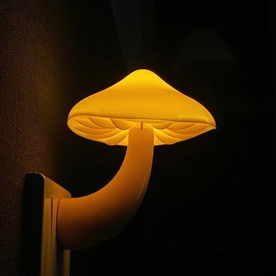 2X Pilz-Form Nachtlicht LED Lichtsensor Steckstab Schlafzimmer Lampe Nachtlampe