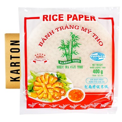 Bamboo Tree Reispapier 22cm zum Fritieren 36x400g Rice Paper Banh Trang