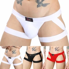 Sexy Underwear Mens Low Rise Pouch Black White Rise Waist Jockstrap Mens