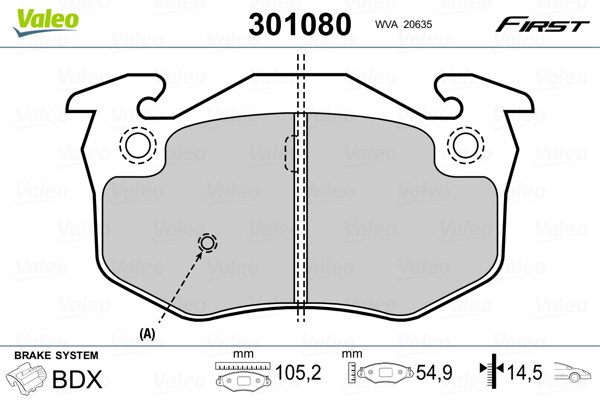 Fits VALEO 301080 BRAKE PADS FIRST