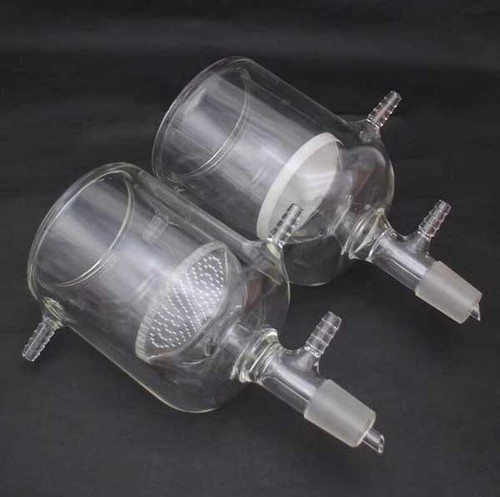 50ml-1000ml Double Layers Filter Funnels w/ Glass Porous Laboratory ...