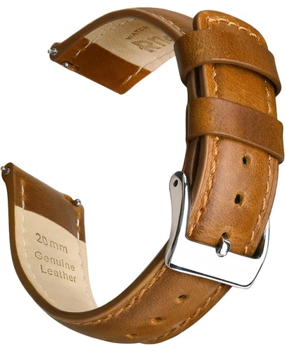 Ritche Quick Release Watch Bands Straps Genuine Leather Men Women 22mm Toffee 