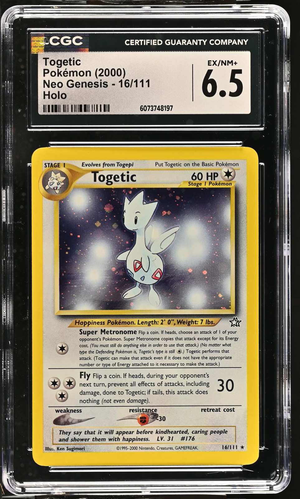 TOGETIC Neo Genesis Holo Rare #16 CGC 6.5 Vintage Pokemon