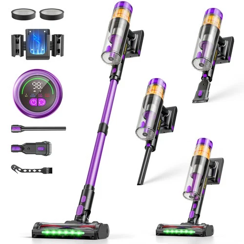 Stick Cordless Vacuum Cleaner, 650W 48KPa Vacuum W/LED Screen, Anti-Tangle Brush - product listing photo
