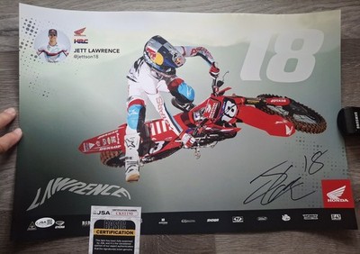 JETT LAWRENCE #18 Signed 2022 HRC HONDA Poster - JSA COA