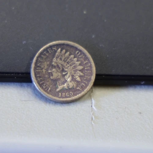 1860 US Indian Cent 1c Fine (Corrosion)