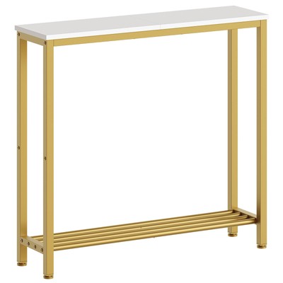 Narrow Console Table 2-Tier Small Sofa Table 29.5'' Thin Entryway Table Behind...