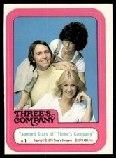Three's Company 1978 TV Show Topps Sticker Card #1 (NM)