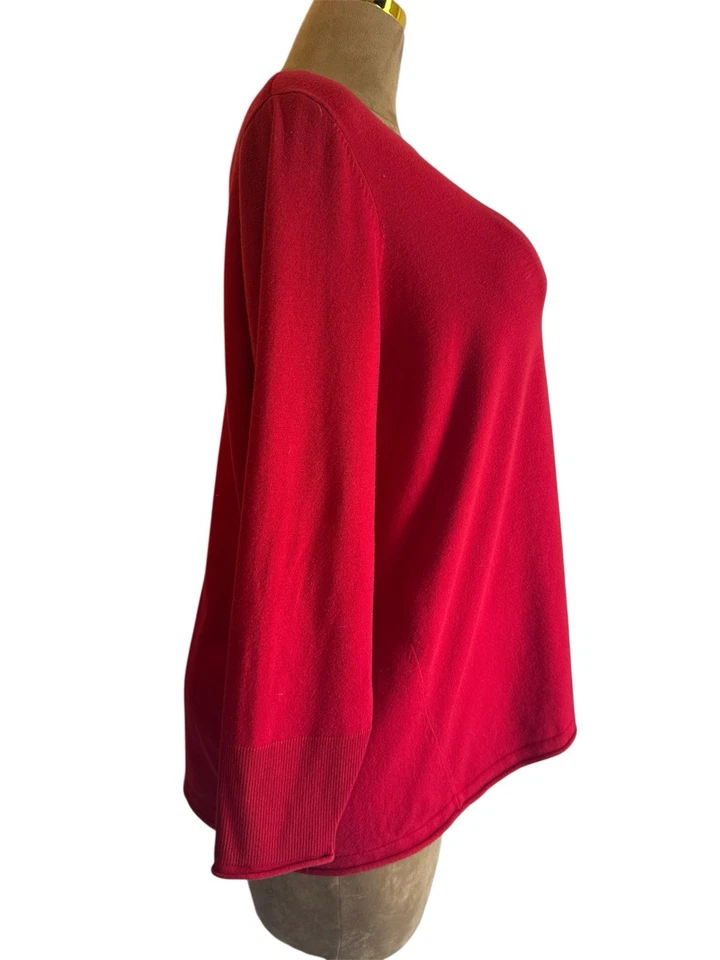 Suéter Chico’s Túnica Roja Calce Relajado, Suave y Ligero Talla 3 o XL 16 Foto 4 de 4