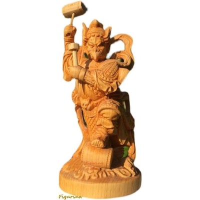 Karasu Tengu Statue Wood Carving Japanese Crow Goblin Deity Thuja Wood 10cm