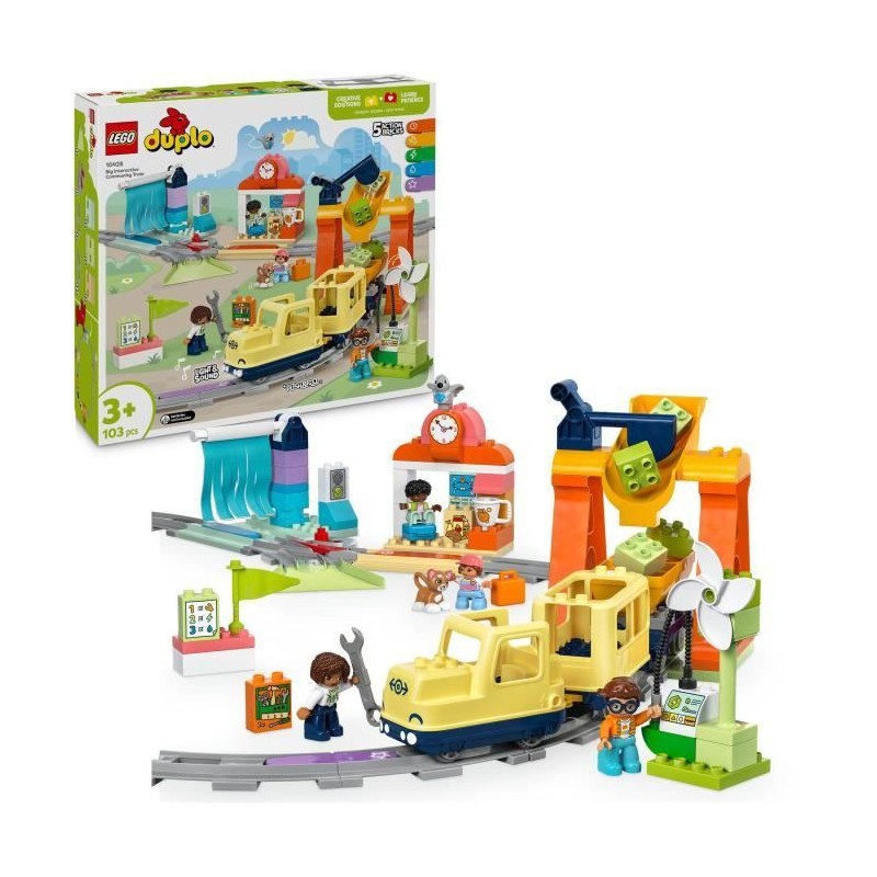 LEGO DUPLO 10428 Le grand train communautaire interactif pour l'éveil des tout-petits