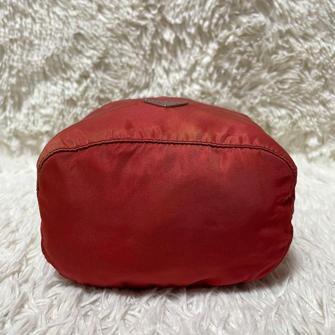 Good Condition PRADA Pouch Drawstring Nylon Red L… - image 4