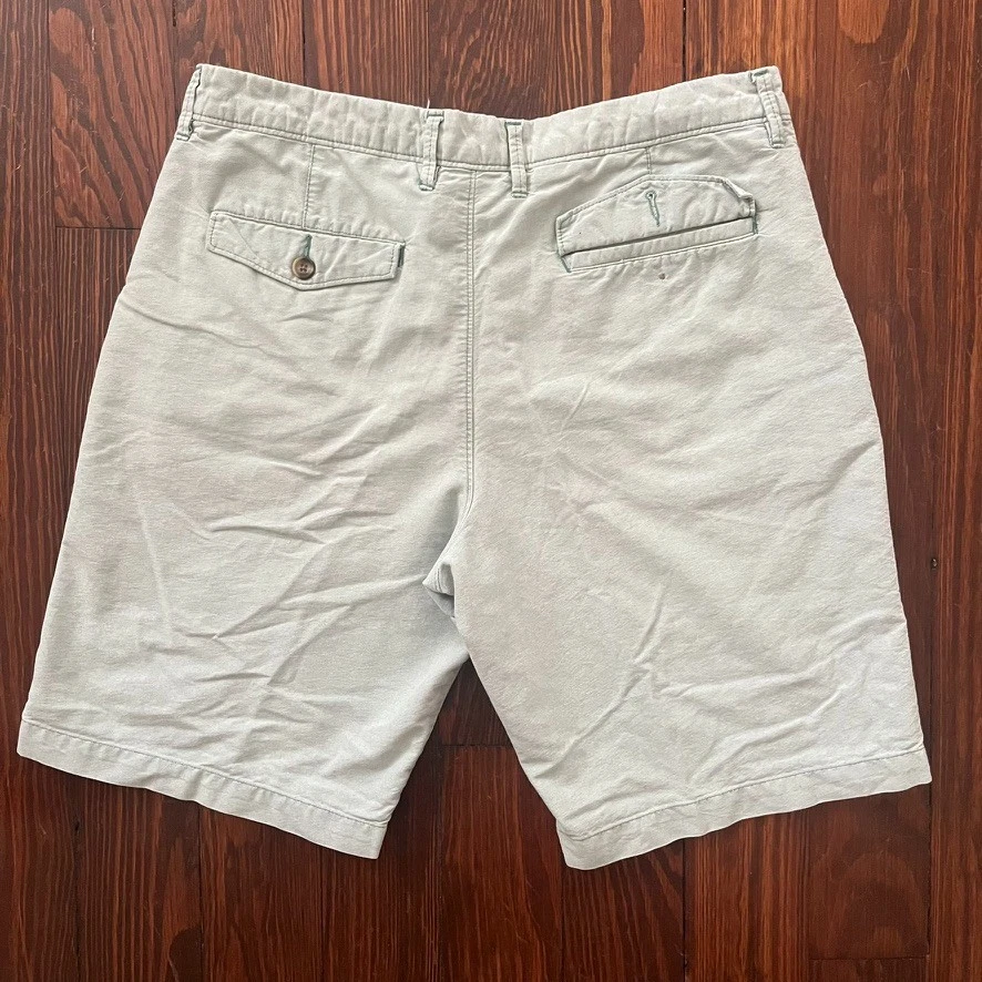 Pantalones Cortos Chinos Merona Para Hombre Talla 33" Verde Menta Frontal Plano Bolsillos Cortados Cremallera Foto 2 de 4