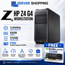 HP Z4 G4 3.60GHz Xeon W-2133 64GB DDR4 512GB NVMe SSD FREE Nvidia Quadro K2200