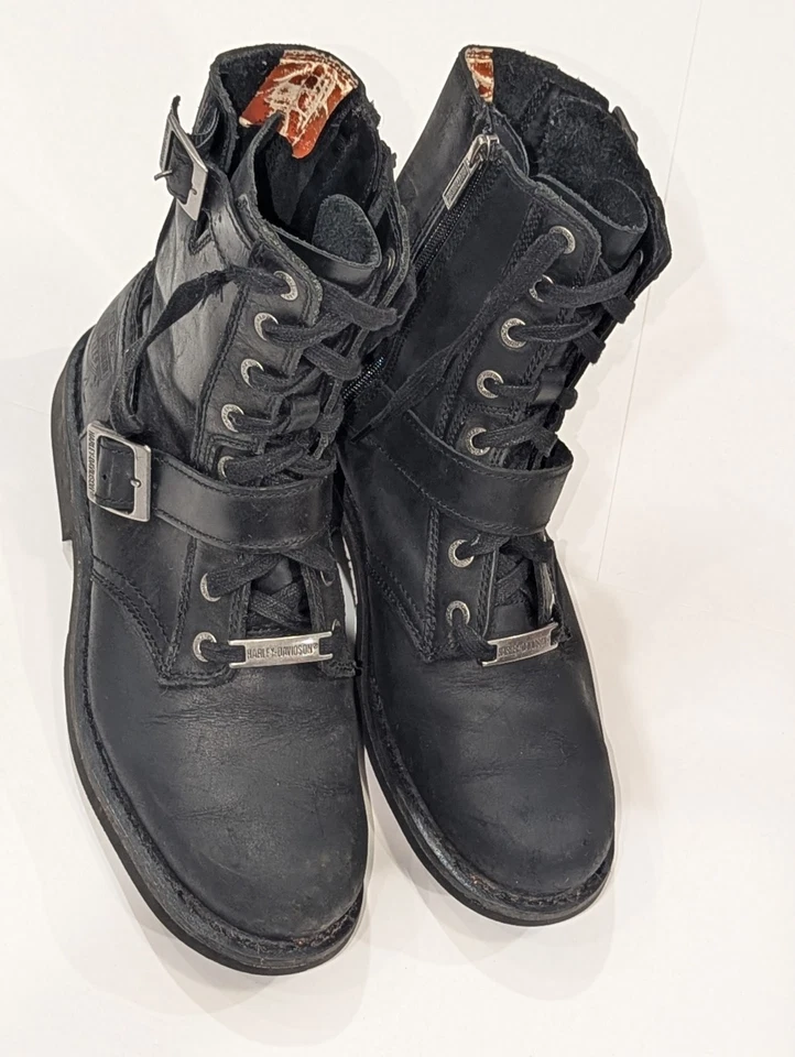 Auténticas botas de motocicleta Harley Davidson D95264 Ranger negras para hombre talla 9 Foto 4 de 4
