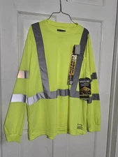 Utility Pro UHV867 Hi Vis Safety long sleeve t shirt workwear yellow NWT