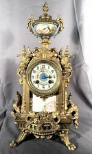 Beautiful Antique French 8 day Striking Ornate Mantle Clock with Classical Scene