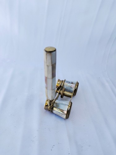 Nautical Brass Opera Glasses Handle Mother Of Pearl Perfect Christmas Gift Ideas - Picture 8 of 9