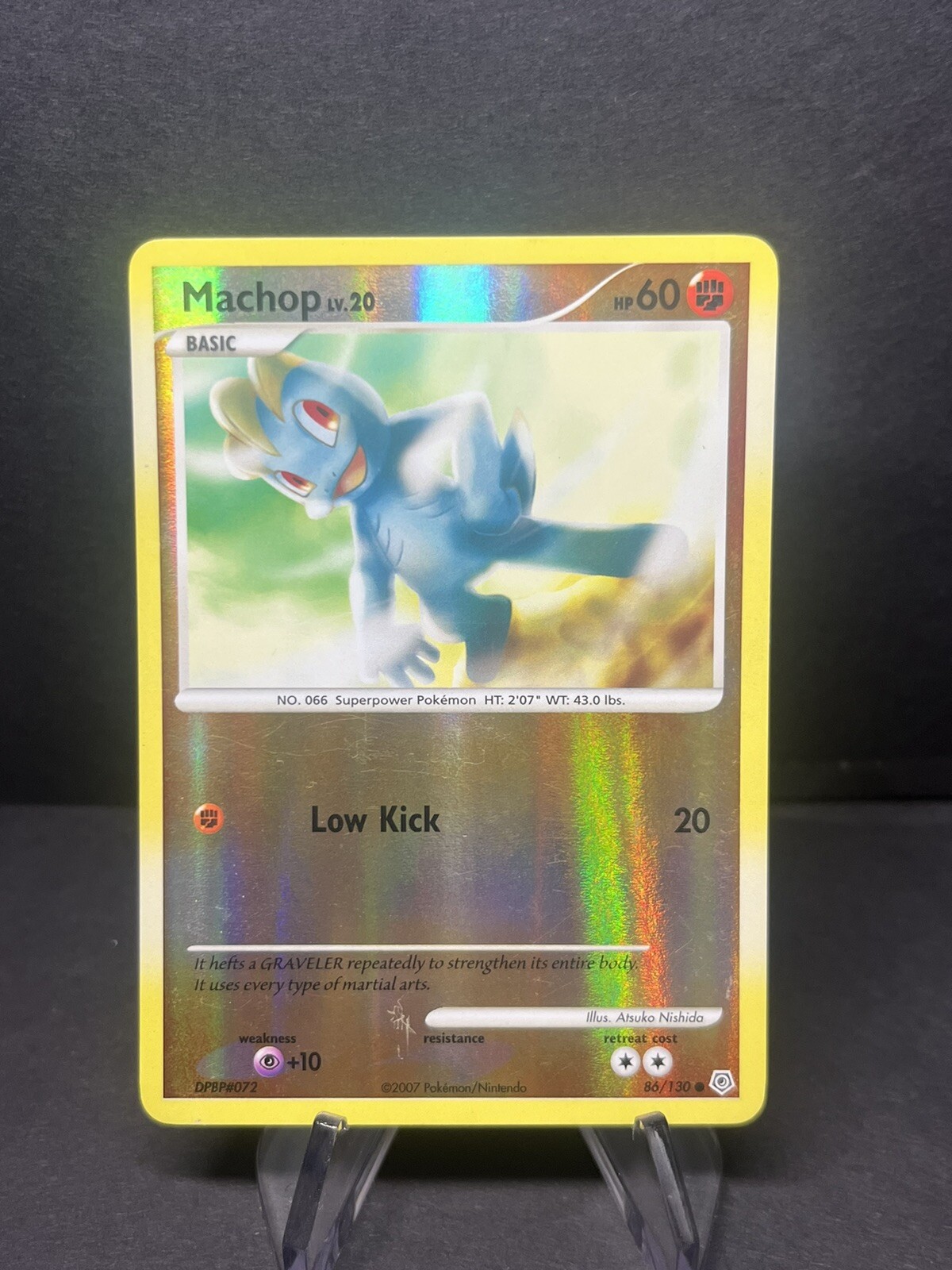 Pokemon Card: Machop REVERSE HOLO 86/130 Diamond & Pearl Set! GD