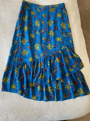 LK Bennett Florentin blue iris silk wrap skirt UK12 Immaculate Worn Once Toast - Picture 10 of 14