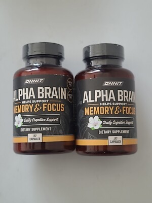 2-Onnit Alpha Brain Capsules Memory  & Focus - 60 Capsules Expiration: 11/2025+