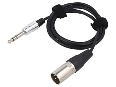 TK075 Kabel Jack 6,3 mm 3pin Stecker,XLR männlich 3pin 1,5m schwarz TASKER