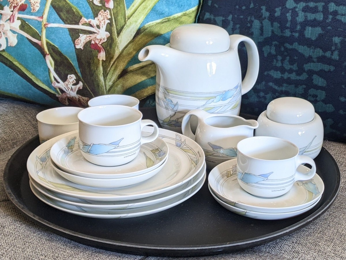 フッチェンロイター タヴォラ レオナルド パリスのサラダプレート 1980s Hutschenreuther Tavola Elysees Teapot & Set Leonard of Paris