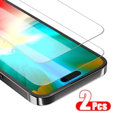 2-Pack For iPhone 15 Pro Max 14 13 12 11 Pro Max Tempered Glass Screen Protector