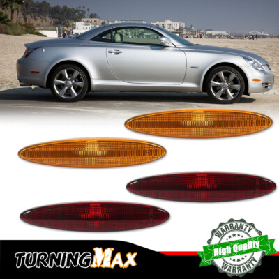 For 2002-2010 Lexus SC430 Bumper Fender Side Marker Lights Front Rear Amber Red