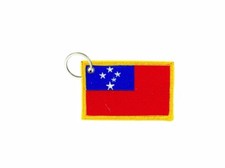 Keychain keyring embroidered embroidery patch double sided flag samoa