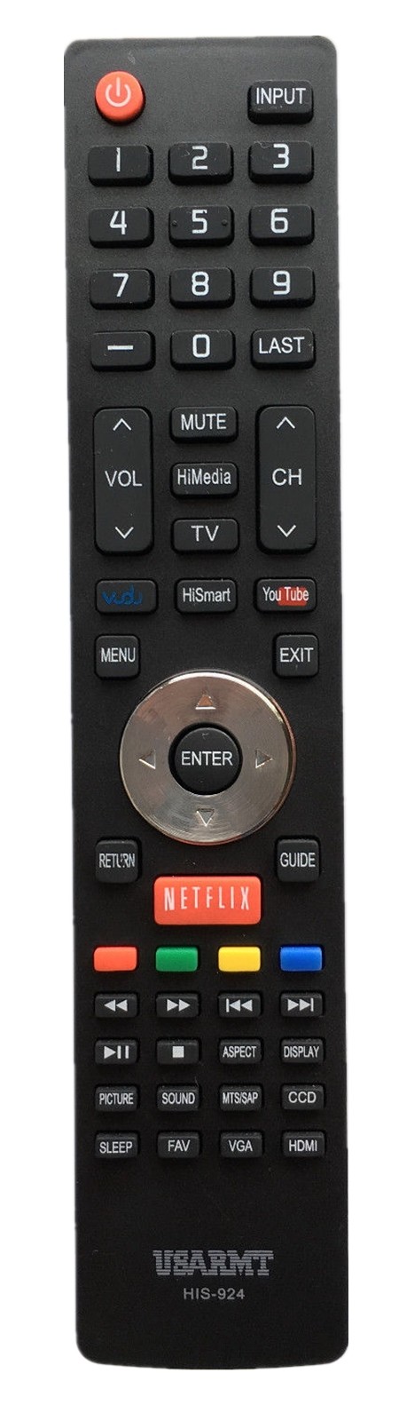 GHYREX New Remote HIS-924 For Hisense TV 32H5B 48H5 50H5G LHD32K26NUS 