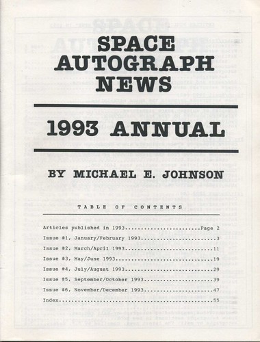 Space Autograph News: 1993 Annual, rare reference with 6 bimonthly newsletters - Picture 2 of 8