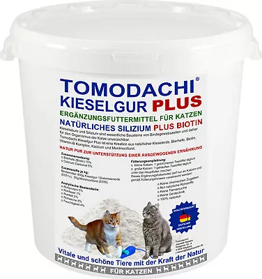 TOMODACHI Kieselerde Plus Biotin Futterzusatz Katze Silizium Biotin Mineralien 2L Eimer
