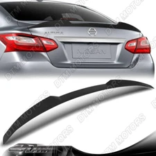 For 16-18 Nissan Altima Sedan Unpainted Black V-Style Trunk Spoiler Wing W-Power