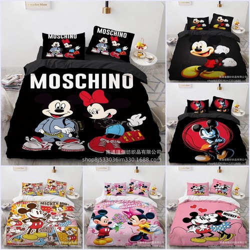 Juego de cama MickeY Minnie 2/3 piezas edredón funda nórdica dormitorio doble individual king regalo - Imagen 1 de 43