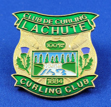 Club de Curling LACHUTE Quebec 1884 -1984 Épinglette du 100ieme Anniversaire Pin