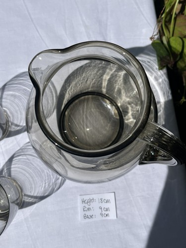 Vintage Whitefriars Smoked Glass WaterJug & Four Tumblers - Picture 6 of 23