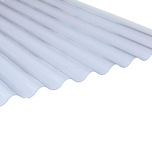 Plastic Corrugate Roofing Sheet Clear 0.8mm Lightweight 3inch Profile