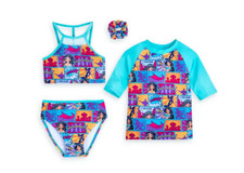 GIRLS SIZE 4 DISNEY STORE JASMINE DELUXE 4 PIECE SWIM SET FOR GIRLS NWT