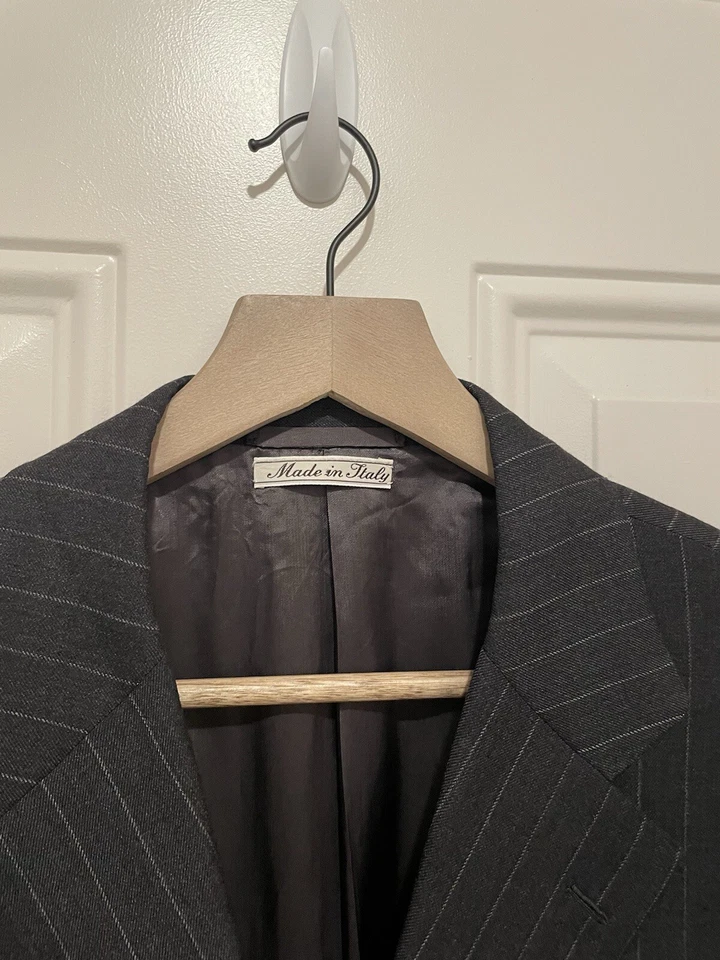 Chaqueta de traje Belvest para hombre a rayas de lana y cachemir 44R. Hecho en Italia Foto 3 de 4