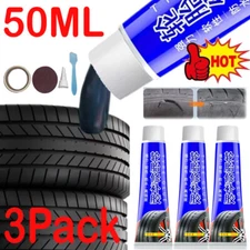 3X Tire Patch Plug Sidewall Repair Glue For Side Bonding Or Tire Leakage 50ML