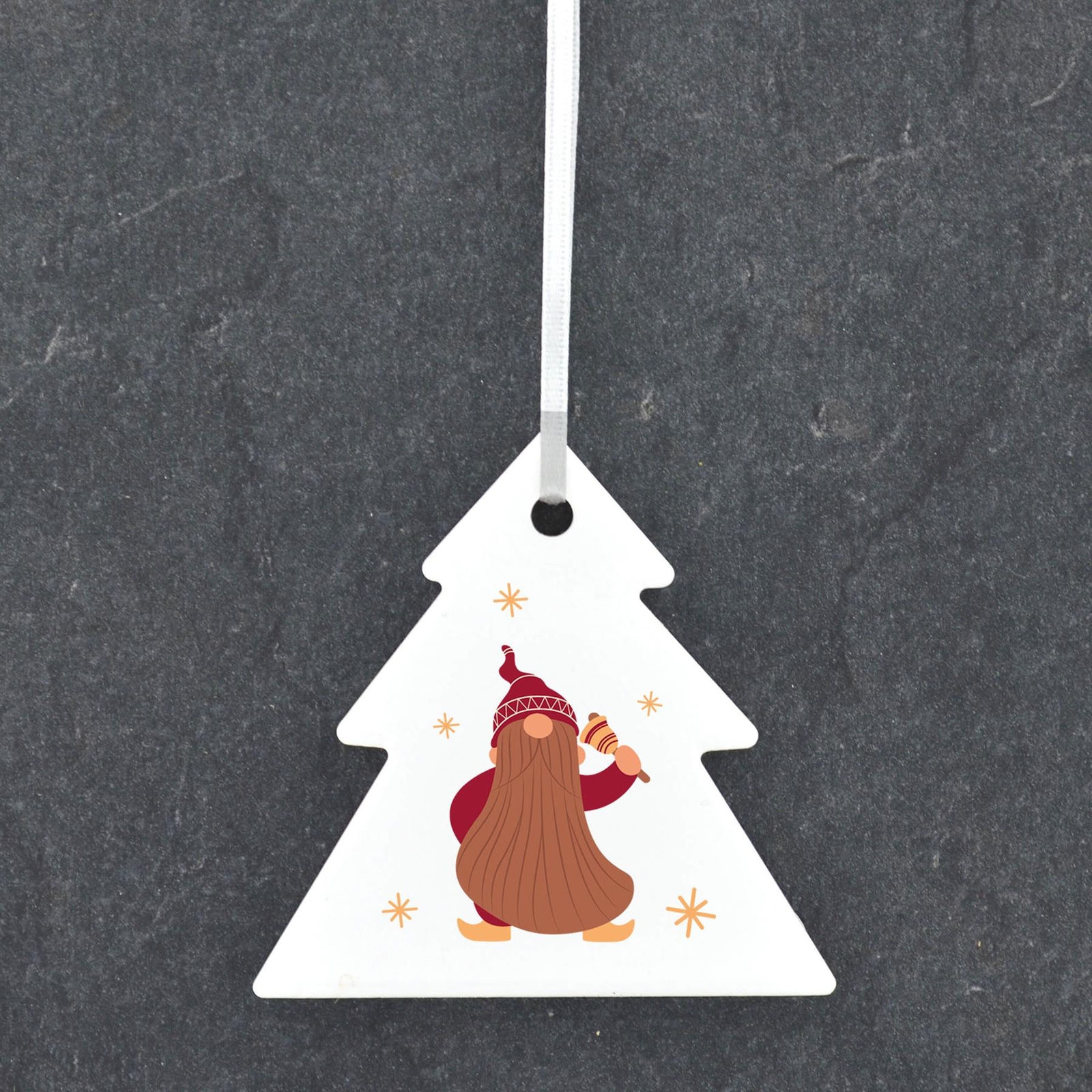 Gonk Gnome Bell Festive Ceramic Tree Bauble Ornament Christmas Decor