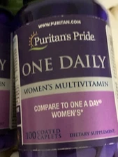 WOMENS ONE DAILY MULTI-VITAMIN by PURITANS PRIDE w/Zinc 100 Caplets. EXP: 5/26